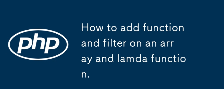 How to add function and filter on an array and lamda function.