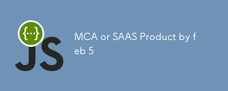 MCA or SAAS Product by feb 5