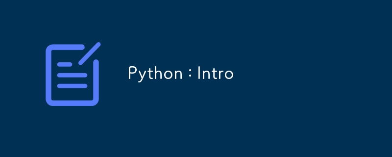 Python : Intro