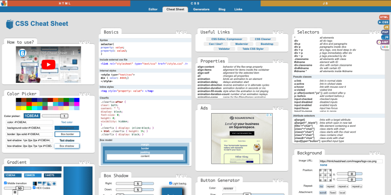 Ultimate CSS Cheat Sheets and Blogs resources