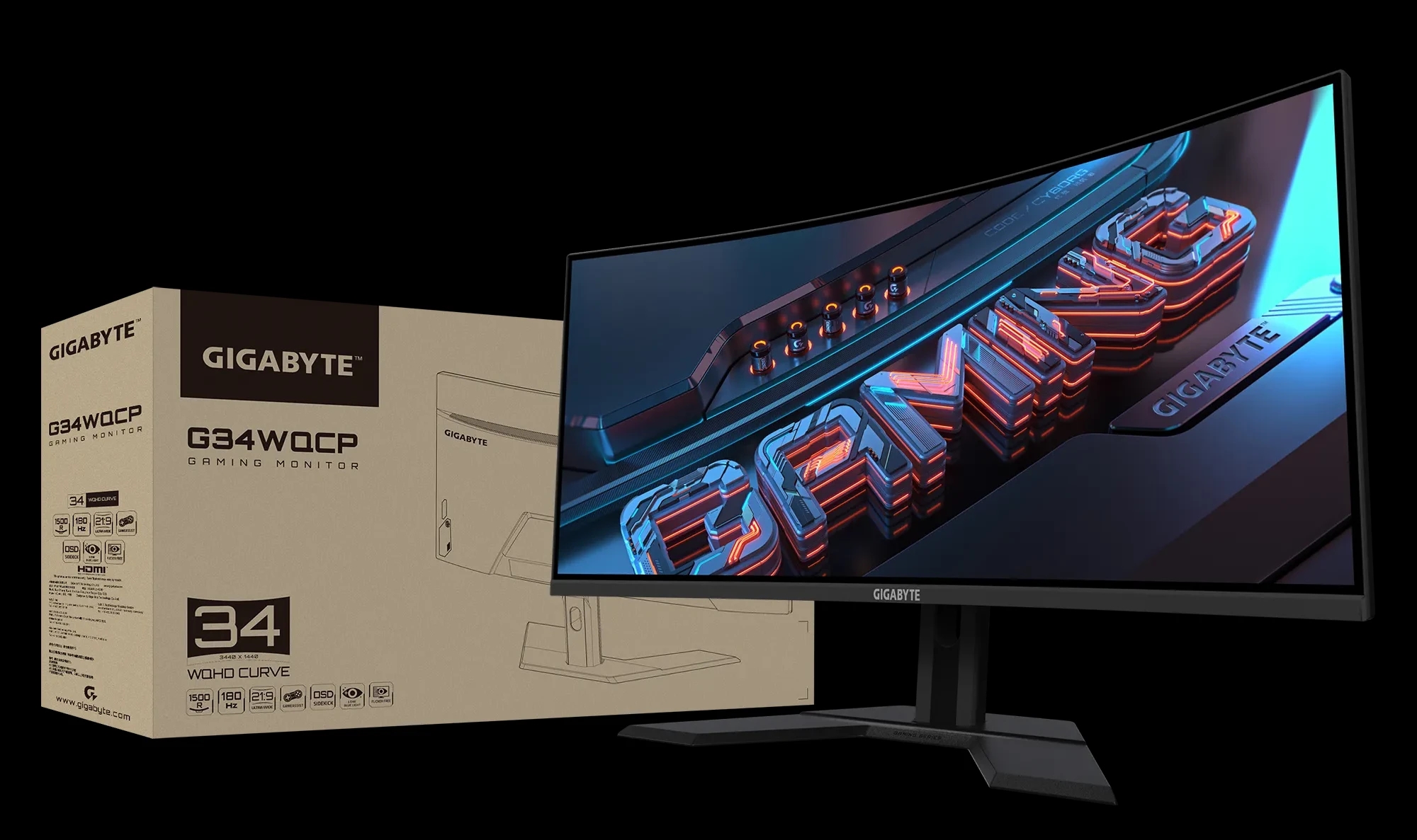 Gigabyte G34WQCP to launch soon with 180 Hz refresh rate and AMD FreeSync Premium support as specifications land on official product page