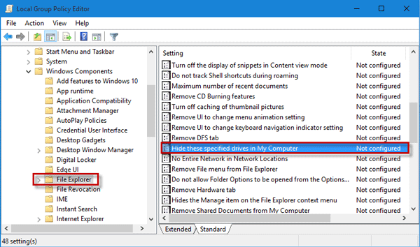 How to Hide/Unhide Hard Disk Partition in Windows 10 File Explorer