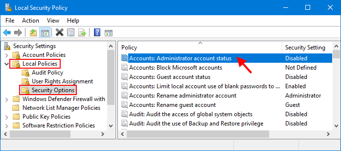 Enable or Disable Built-in Administrator Account on Windows 10