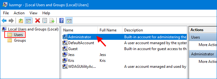 Enable or Disable Built-in Administrator Account on Windows 10