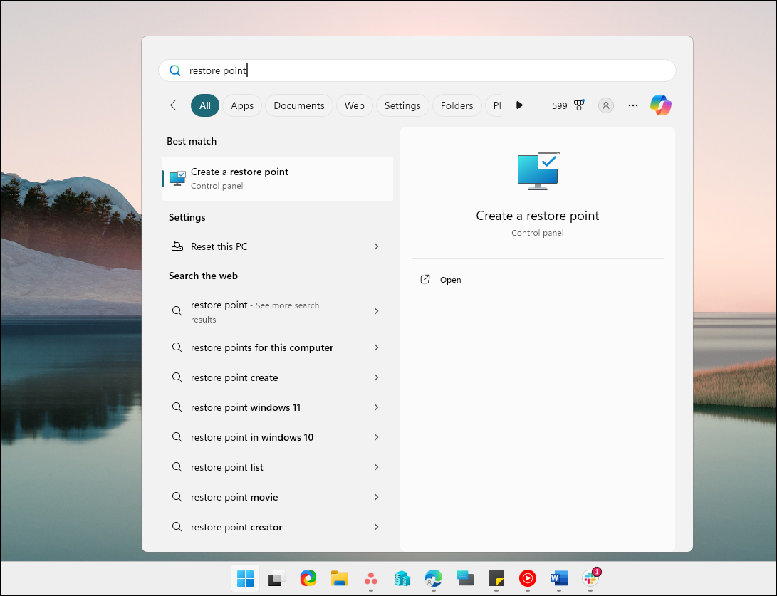 How to Create a Restore Point in Windows 11