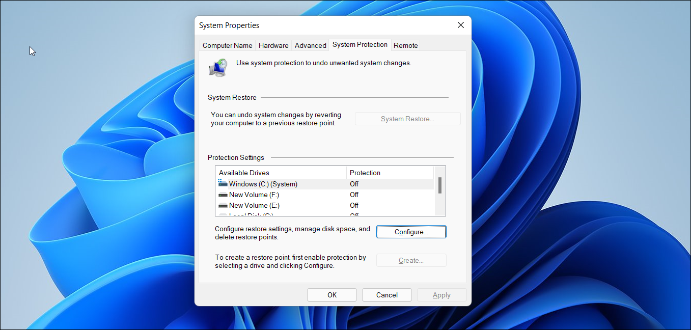 How to Create a Restore Point in Windows 11