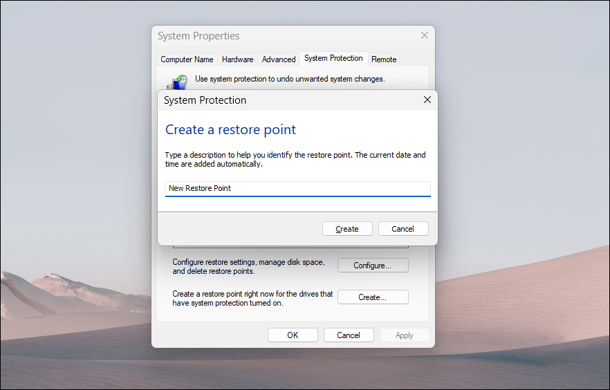 How to Create a Restore Point in Windows 11