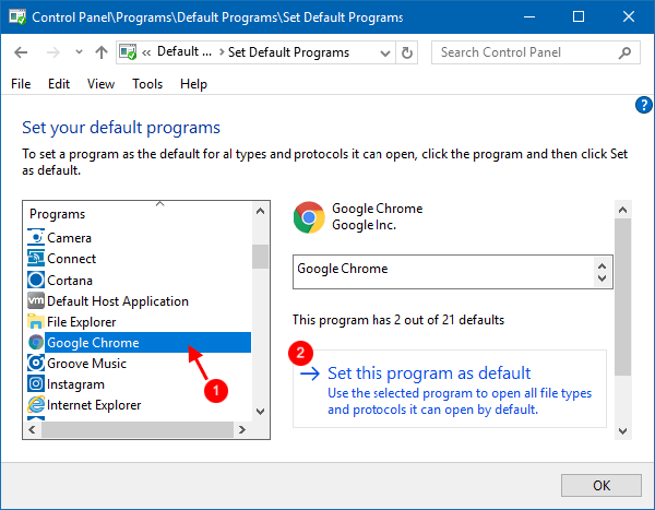 How to Set Chrome as Default Web Browser in Windows 10