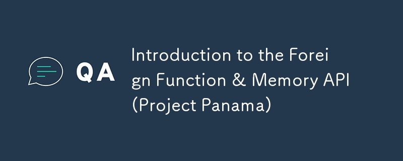 Introduction to the Foreign Function & Memory API (Project Panama)