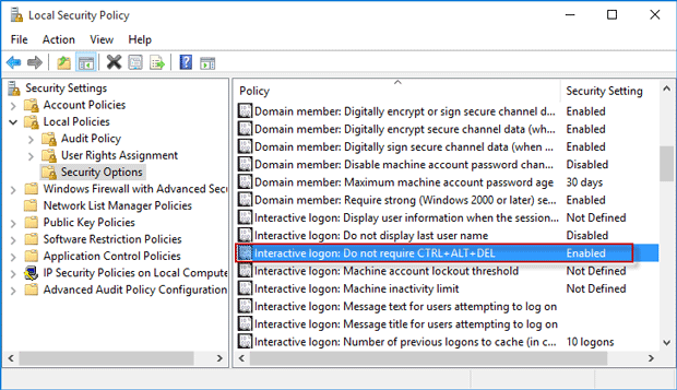 Require Users to Press Ctrl   Alt   Delete Greyed Out in Windows 10