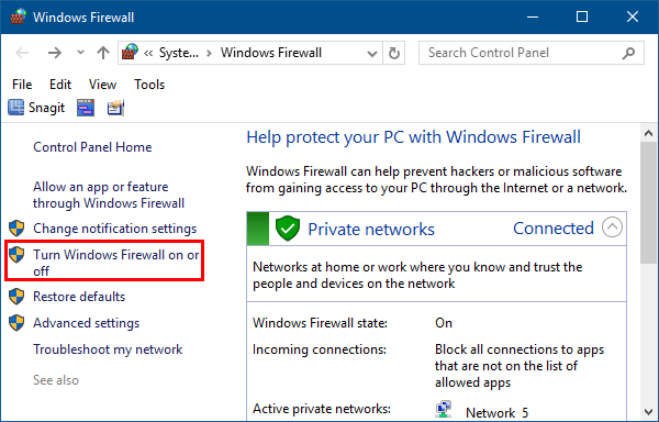 How to Turn on or Off Windows Firewall in Windows 10