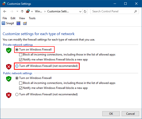 How to Turn on or Off Windows Firewall in Windows 10