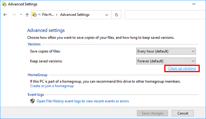 2 Ways to Delete Old File History Backup in Windows 10