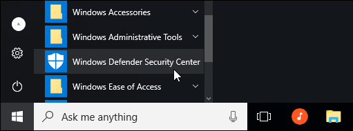 How to Open Windows Defender Security Center App in Windows 10