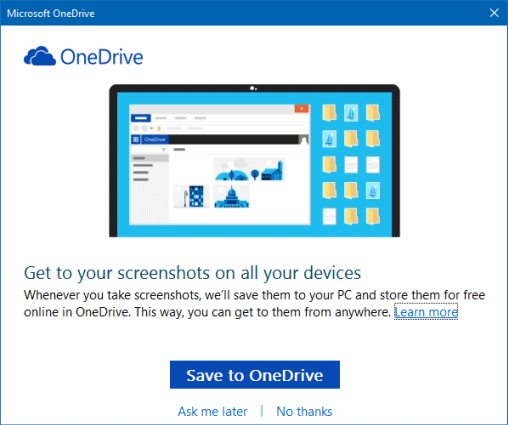 How to Enable or Disable Auto Save Screenshots to OneDrive