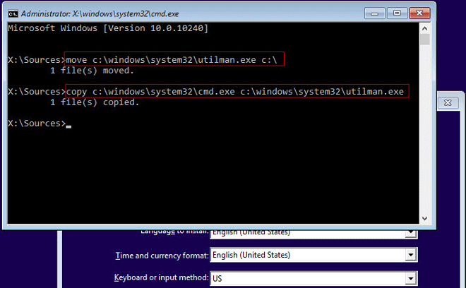 Reset Windows 10 Local Admin Password with Command Prompt