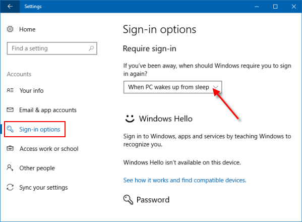 How to Enable Require a Login Password on Wakeup