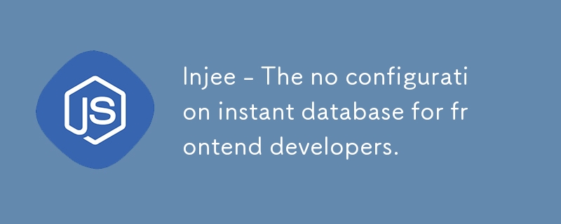 Injee - The no configuration instant database for frontend developers.