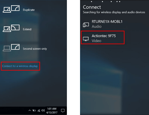 How to Connect to a Projector or PC on Windows 10 PC