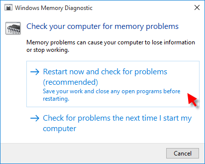 Check for System Memory Problems with Diagnostic Tool