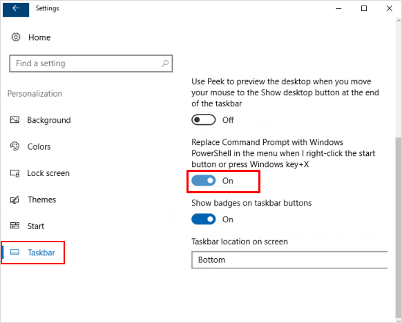 Ersetzen Sie die Eingabeaufforderung durch PowerShell im Win+X-Menü