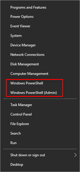 Ersetzen Sie die Eingabeaufforderung durch PowerShell im Win+X-Menü