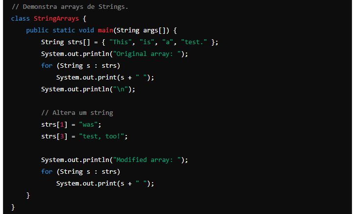 Arrays de strings