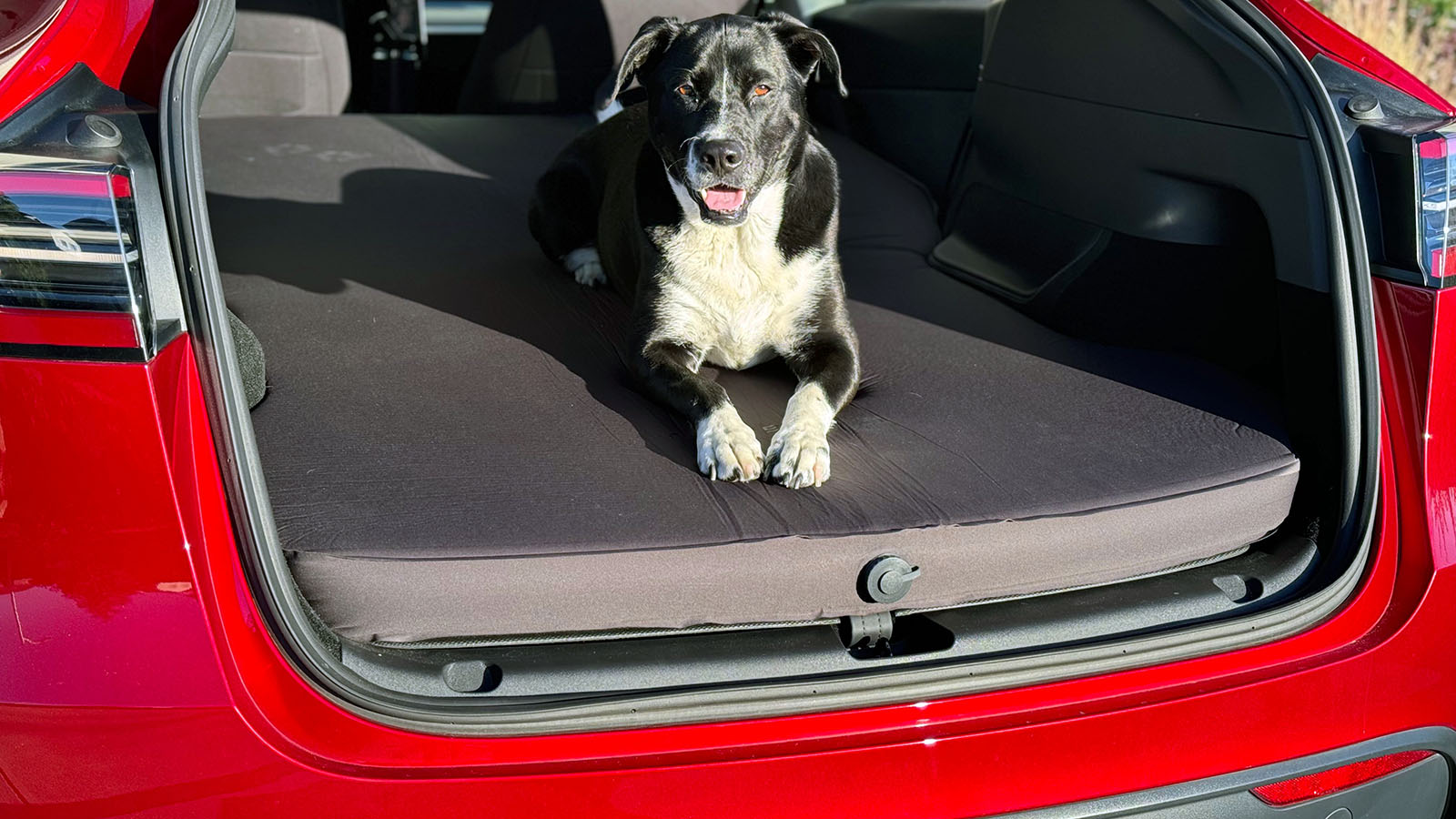 First Model Y air mattress reviews report on firmness and inflation speed as the storage bag fits in the frunk