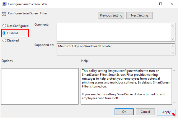 How to Enable SmartScreen Filter for Microsoft Edge in Windows 10