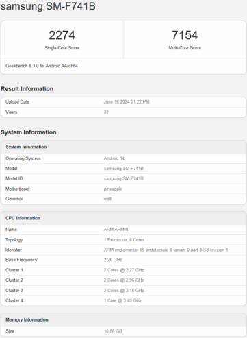 Samsung Galaxy Z Flip6 shows up on Geekbench with 12 GB RAM