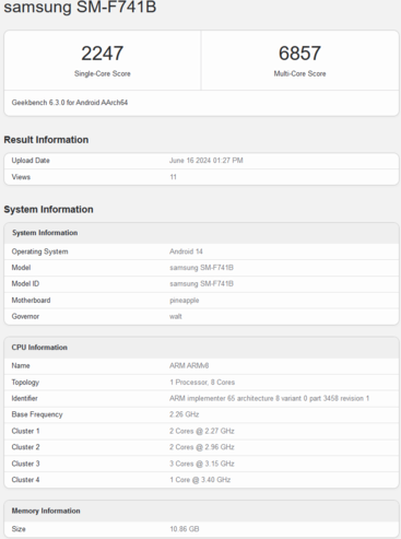 Samsung Galaxy Z Flip6 shows up on Geekbench with 12 GB RAM