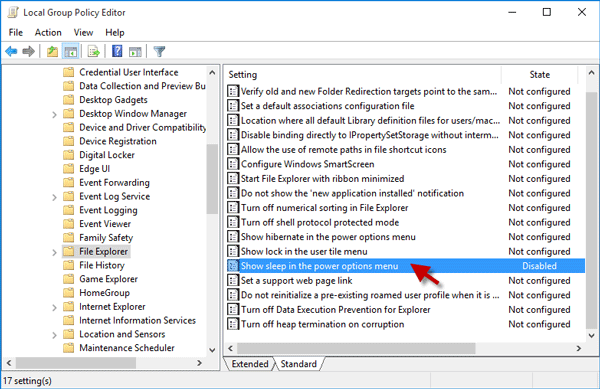 Fix: Sleep Option Missing from Power Menu in Windows 10