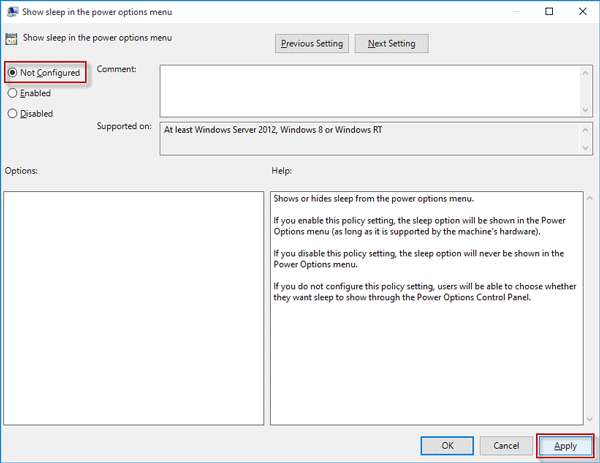 Fix: Sleep Option Missing from Power Menu in Windows 10