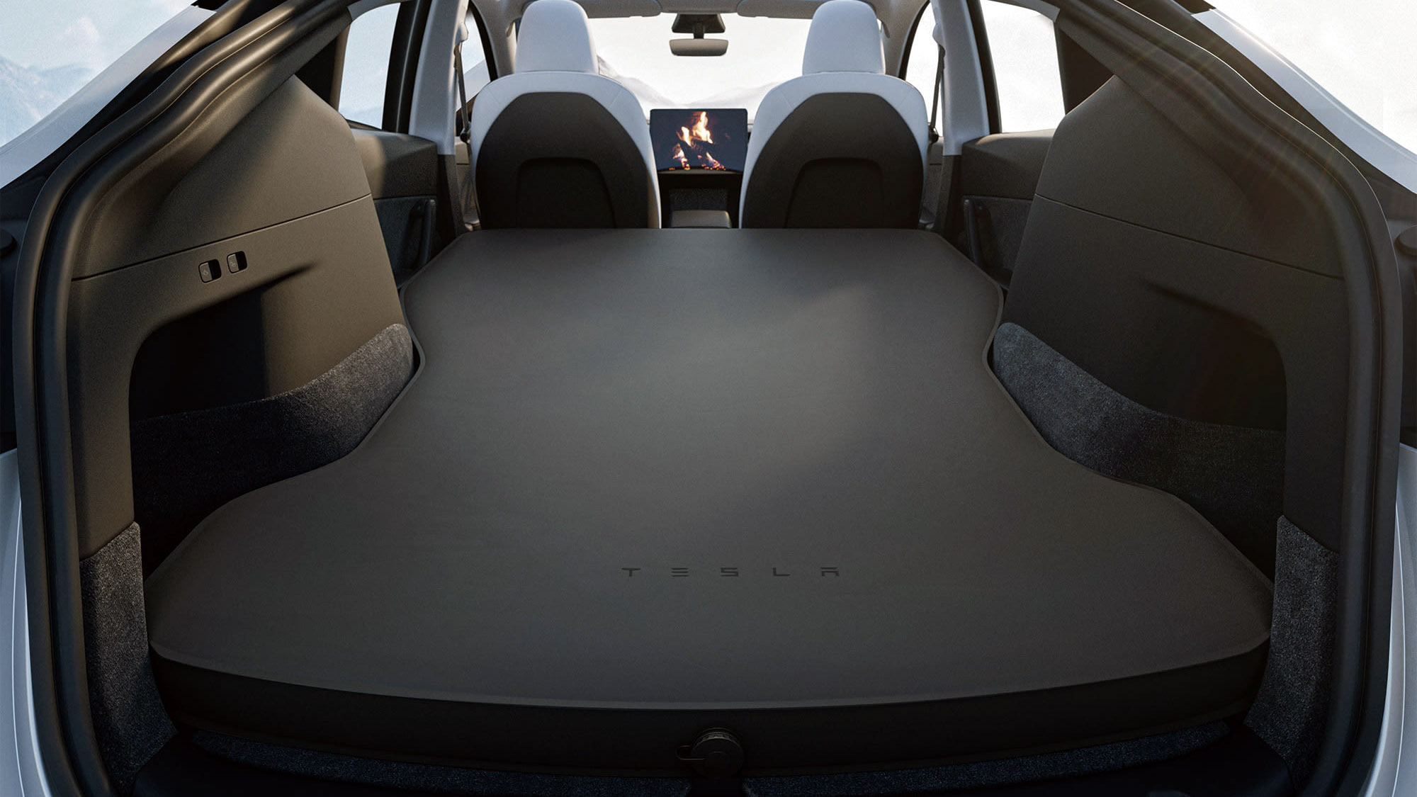 Official Tesla Model Y inflatable mattress for car camping sleep comes with air pump and storage bag at a reasonable price