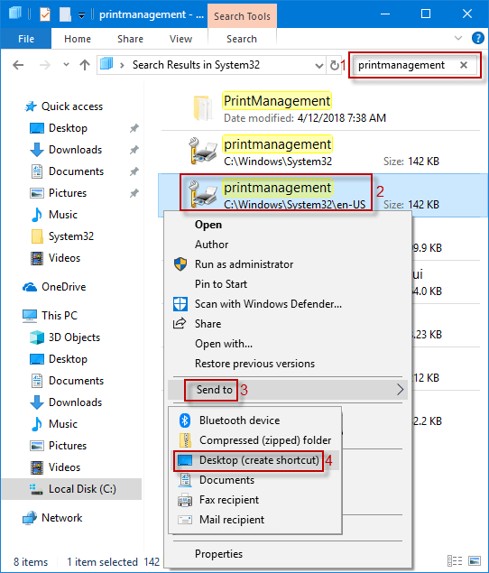 3 Ways to Create Shortcut for Print Management on Windows 10 Desktop