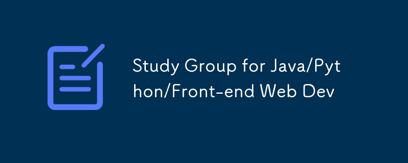 Study Group for Java/Python/Front-end Web Dev