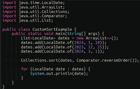 Como Classificar Datas em Java