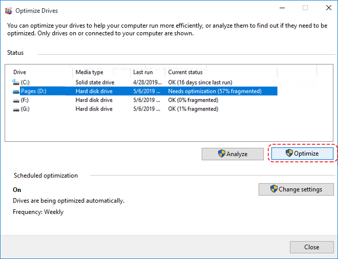 How to Optimize and Defrag Hard Drive Disk in Windows 10