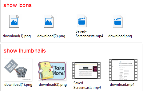 How to Show Thumbnails Preview for Images/Videos File