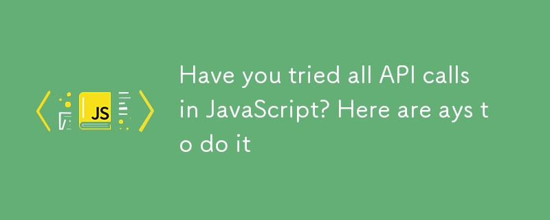 Have you tried all API calls in JavaScript? Here are ays to do it