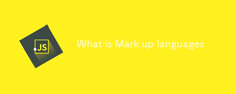 What is Mark up languages