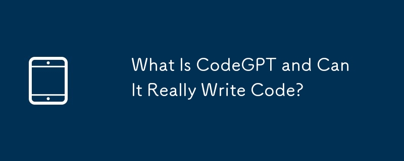 What Is CodeGPT and Can It Really Write Code?