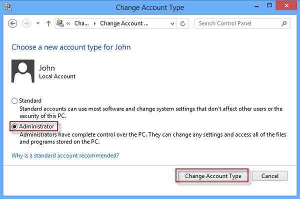 2 Ways to Create an Administrator Account in Windows 8/8.1