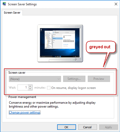Fix: Screen Saver Settings Greyed out in Windows 10
