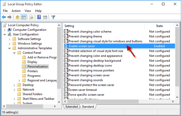 Fix: Screen Saver Settings Greyed out in Windows 10