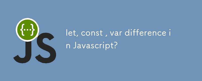 let, const , var difference in Javascript?