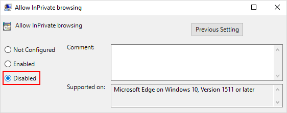 How to Enable/Disable InPrivate Browsing in Microsoft Edge