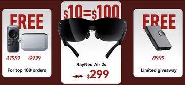 RayNeo announces RayNeo Air 2s AR/XR glasses with virtual 201” OLED display and quad-speaker sound