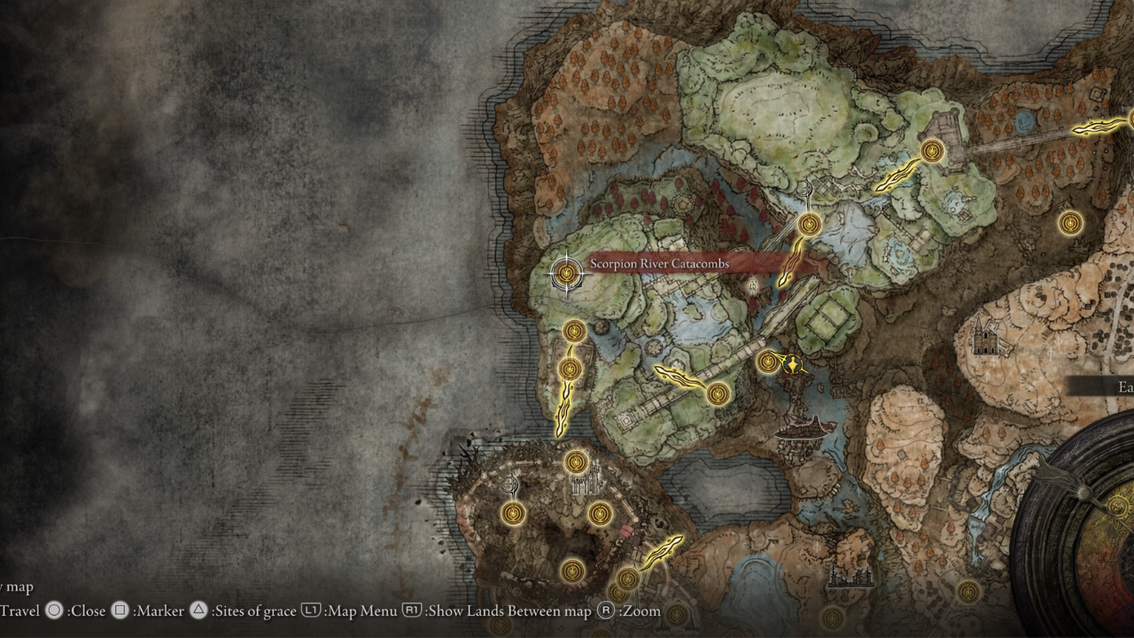 How to get to Scorpion River Catacombs in Elden Ring Shadow of the Erdtree