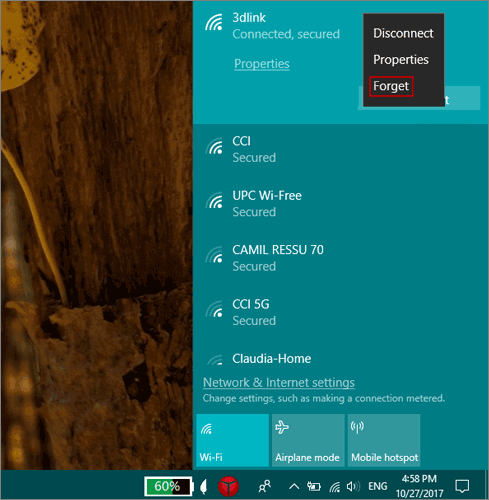 Deleting Saved Wi-Fi Network Absolutely on Windows 10